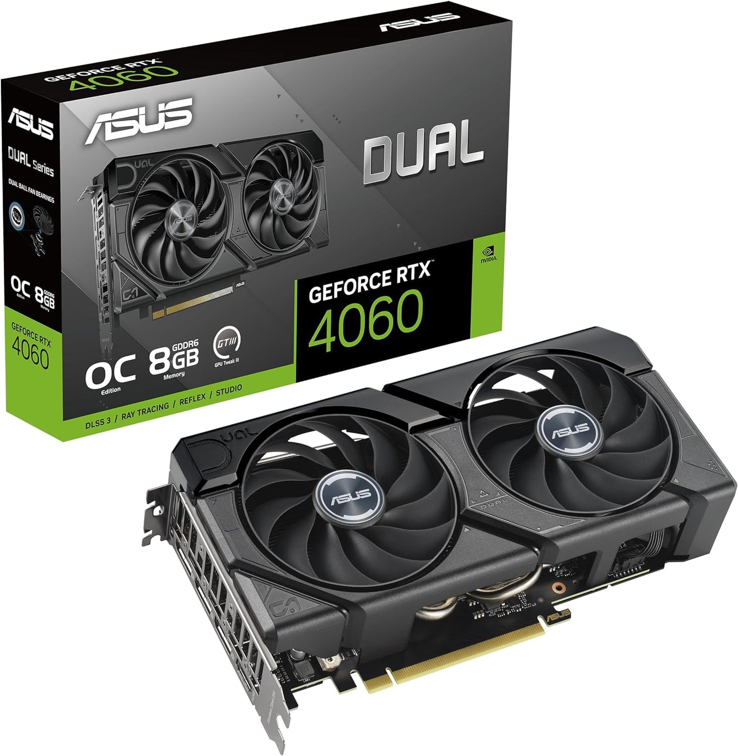 Tarjeta De Video Asus (Dual-Rtx4060-O8G-Evo) Ddr6 128Bitpci-E 4.0Hdmi 2.13*Dp1.4Adual Fan