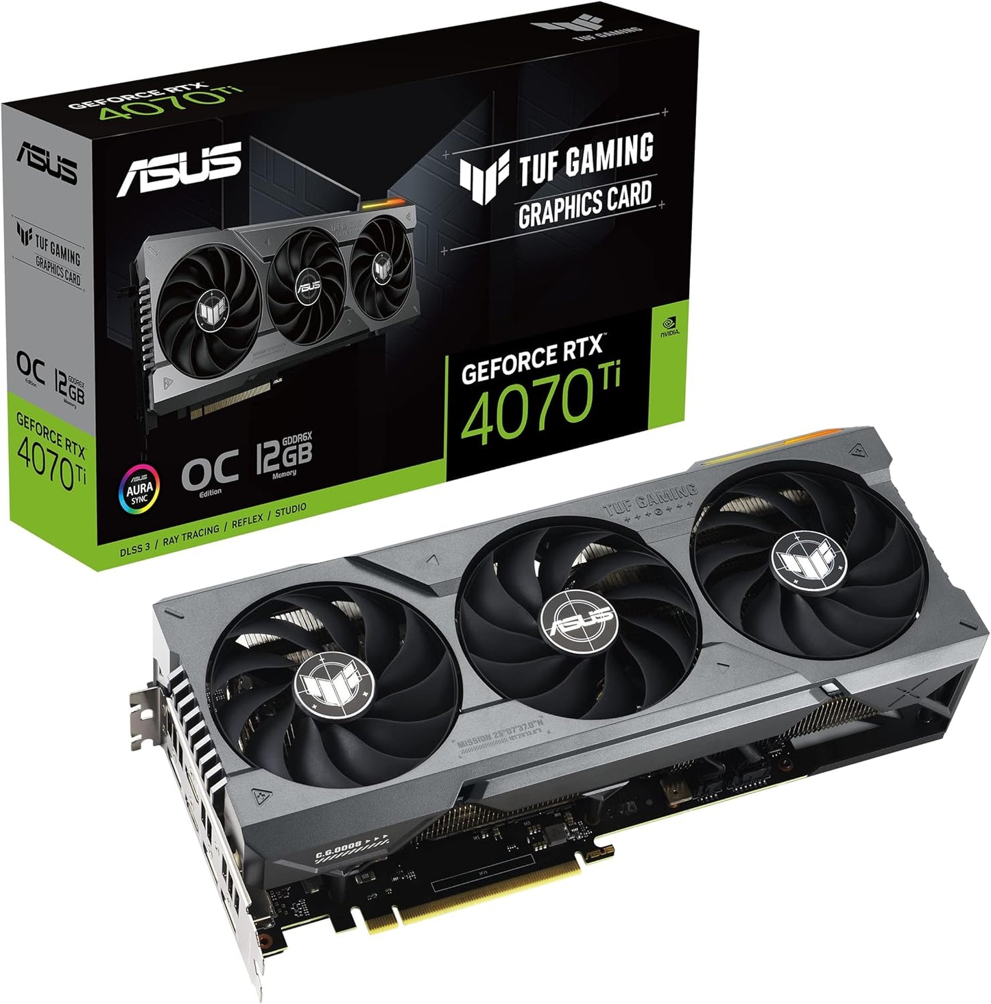 Tarjeta De Video Asus (Tuf-Rtx4070Ti-O12G-Gaming)192Bit,Pci-E 4.0,2*Hdmi2.1A,3*Dp1.4A,Tri Fan