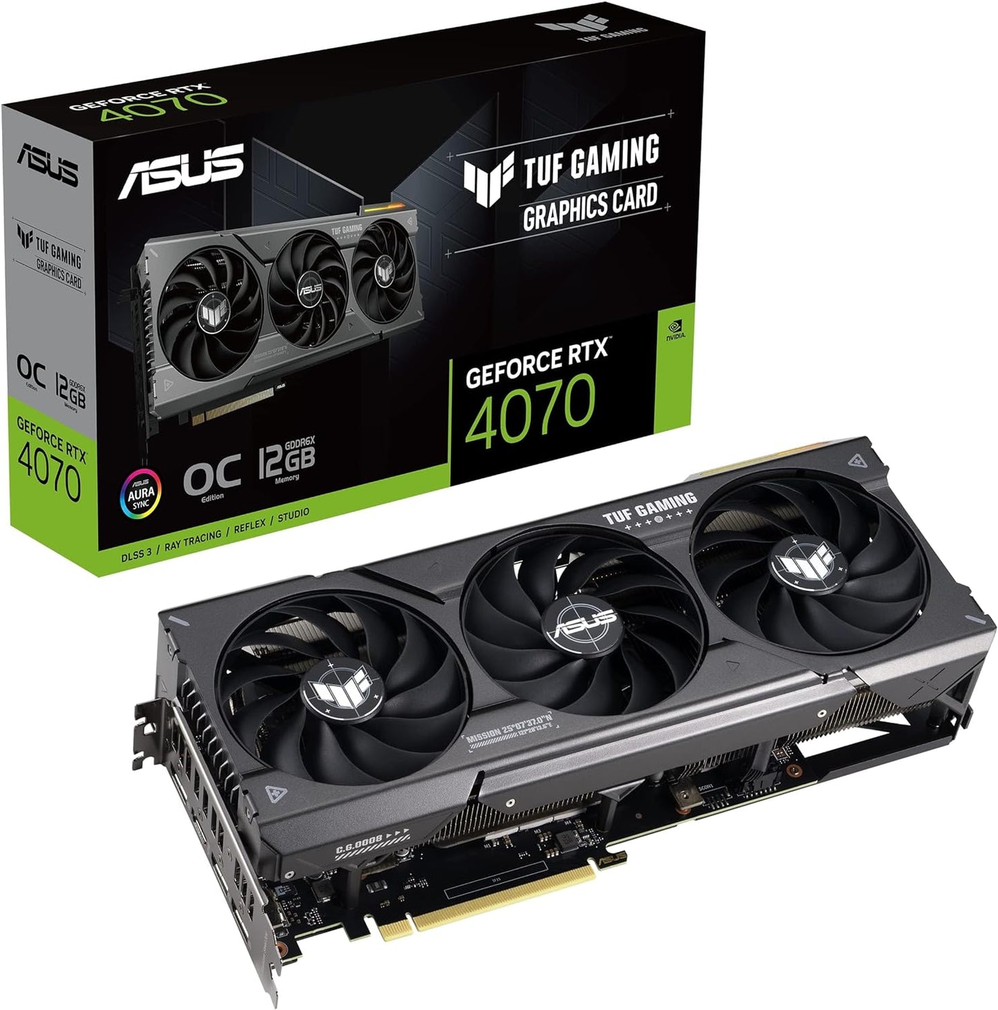 Tarjeta De Video Asus (Tuf-Rtx4070-O12G-Gaming) 192Bitpci-E 4.01*Hdmi2.1A3*Dp1.4Atri Fan