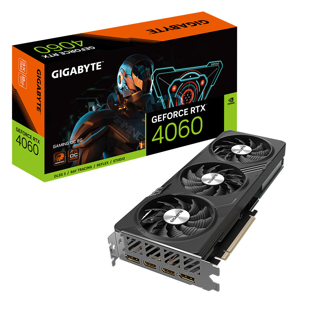 Tarjeta De Video Gigabyte (Gv-N4060Gaming Oc-8Gd)Rtx 4060, 8Gd Gddr6, Pcie 4.0, 2*Hdmi, 2*Dp, 3 Fa