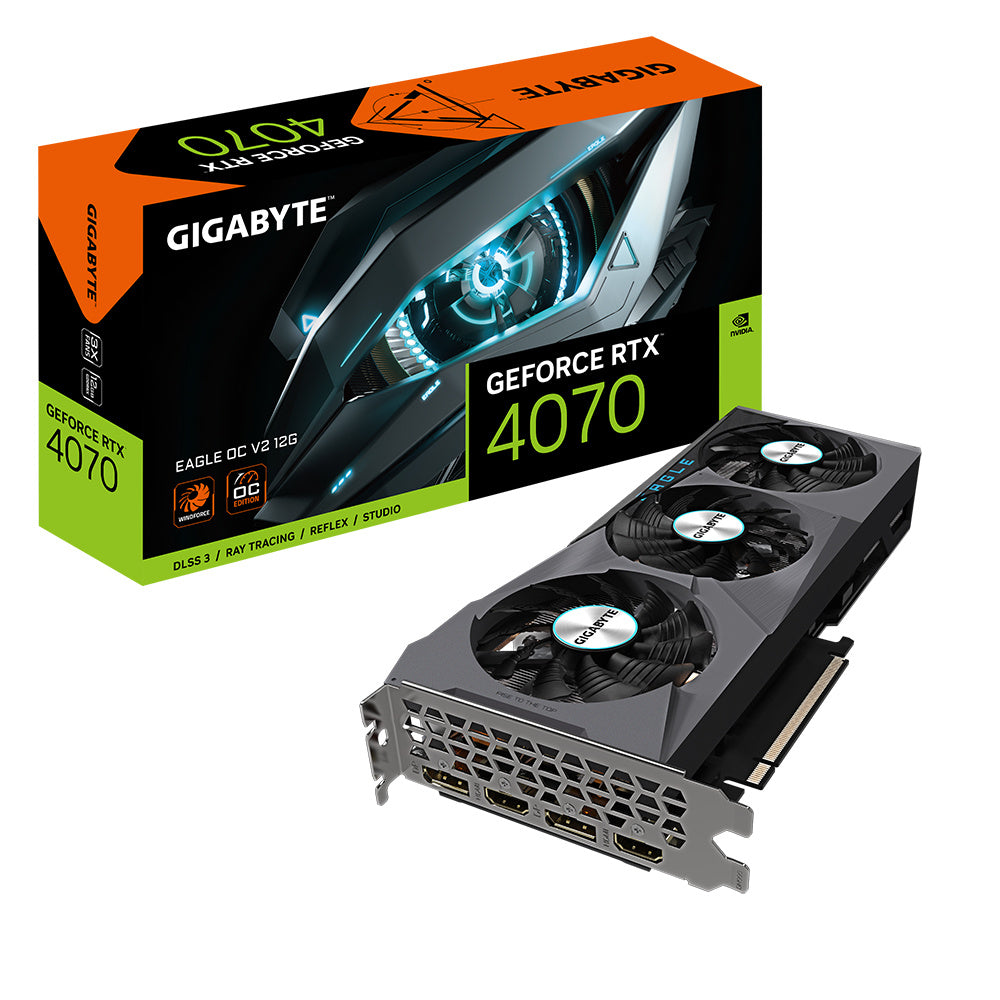 Tarjeta De Video Gigabyte (Gv-N4070Eagle Oc V2-12Gd)Rtx 407012Gb Gddr6 Pci 4.0 Hdmi 3*Dp 3 Fan