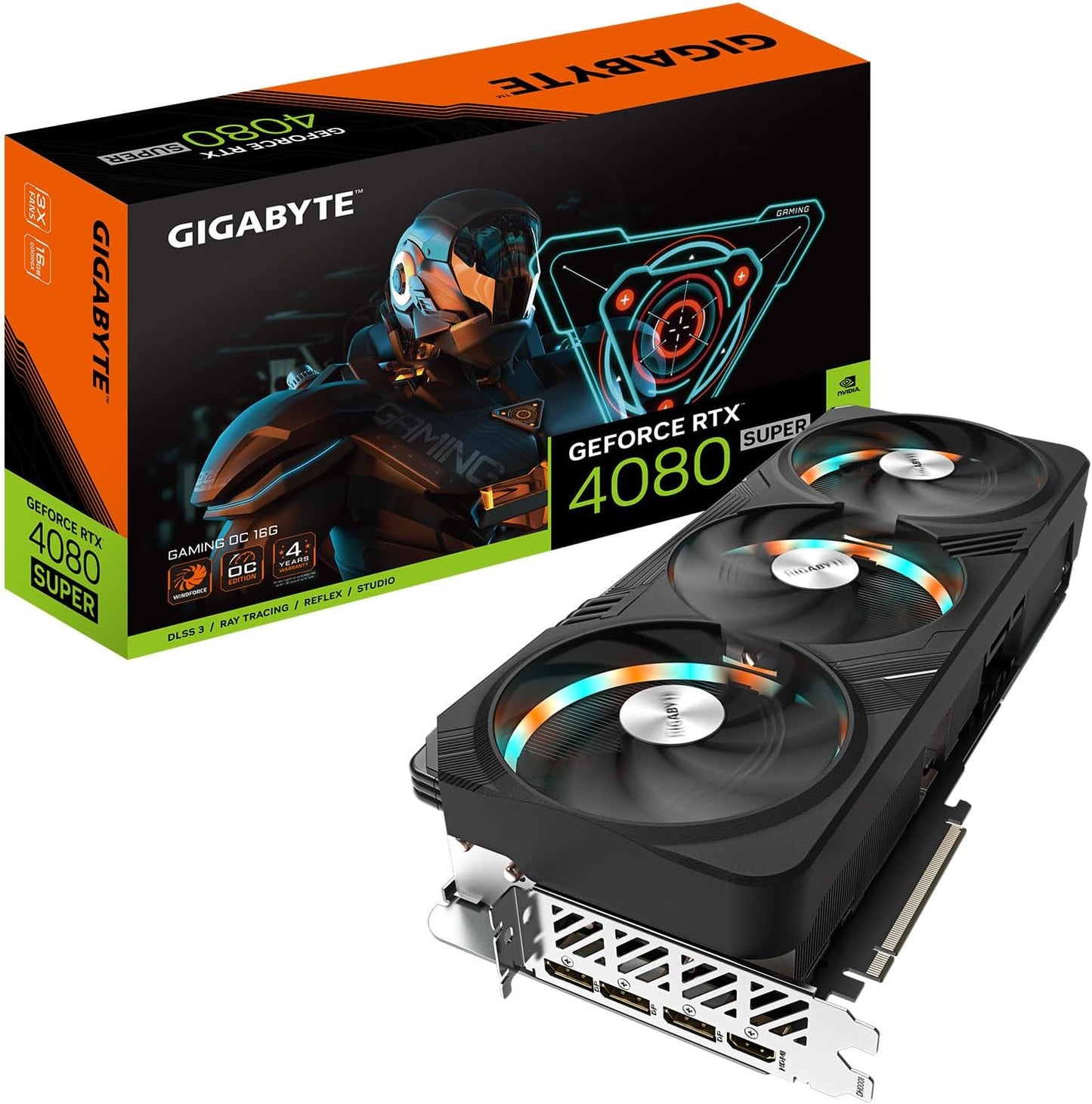 Tarjeta De Video Gigabyte (Gv-N408Sgaming Oc-16Gd)Rtx 4080 Super 16Gb Gddr6 Pcie 4.0 1*Hdmi 3*Dp