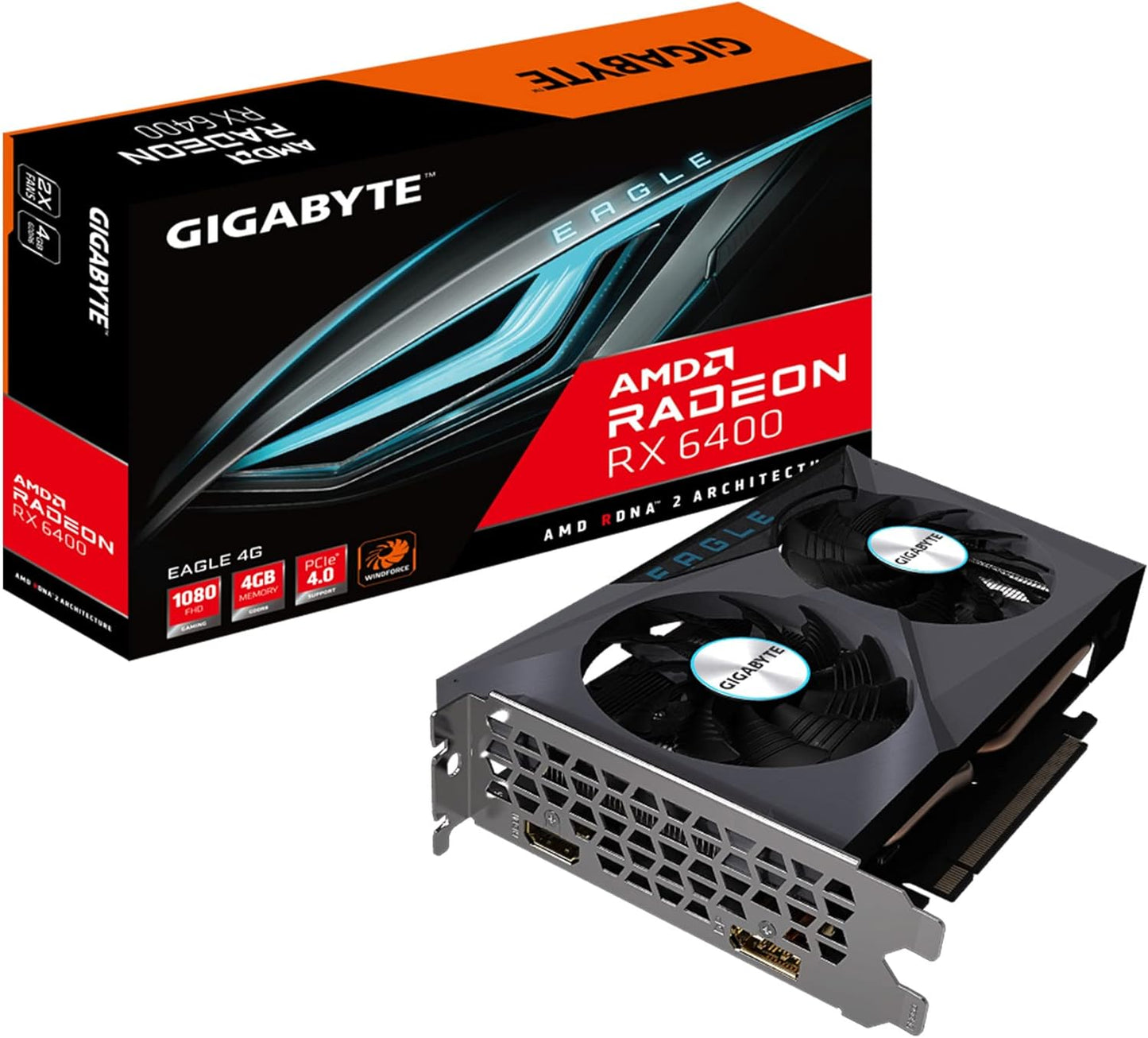 Tarjeta De Video Gigabyte (Gv-R64Eagle-4Gd) Amd Radeon Rx 6400 Eagle 4Gb