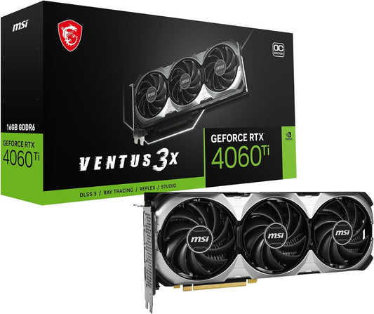 Tarjeta De Video Msi (Rtx 4060 Ti Ventus 3X 16G Oc) 16Gb Gddr6 2655 Mhz 1*Hdmi3*Dp