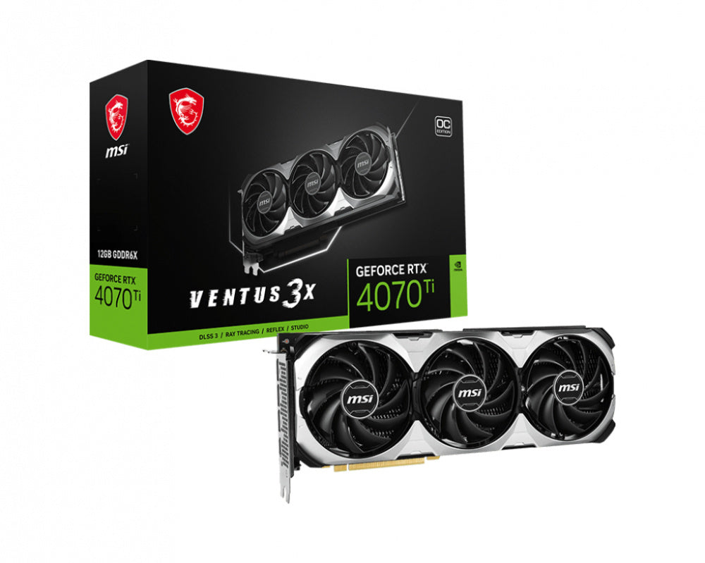 Tarjeta De Video Msi (Rtx 4070 Ti Ventus 3X E 12G Oc) 12Gb Gddr6X 2640 Mhz, 1*Hdmi, 3*Dp