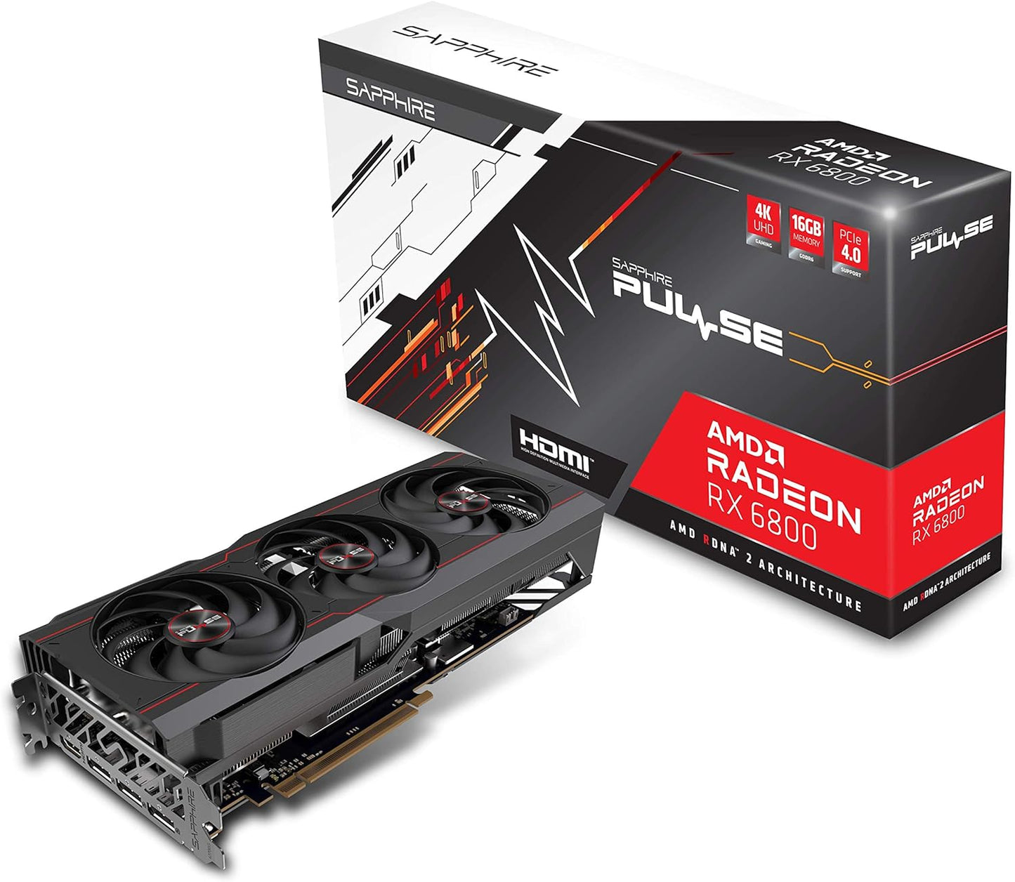 Tarjeta De Video Sapphire (11305-02-20G) Pulse Amdradeon Rx 6800 Gaming Graphics Card With 16Gb Gddr