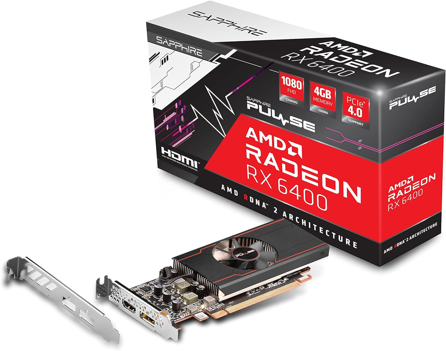 Tarjeta De Video Sapphire (11315-01-20G) Pulse Amd Radeon Rx 6400 Gaming 4Gb Gddr6 64Bit