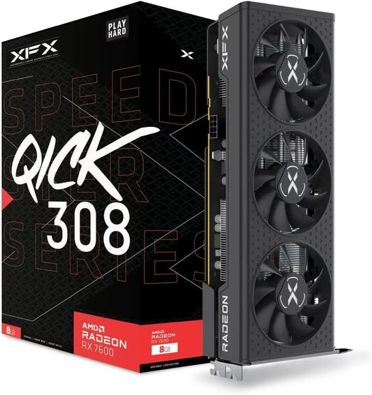 Tarjeta De Video Xfx (Rx-76Pqickby)Speedster Quick 308 Radeon Rx7600, 8Gb Gddr6, 2250Mhz, 3*Dp, Hd