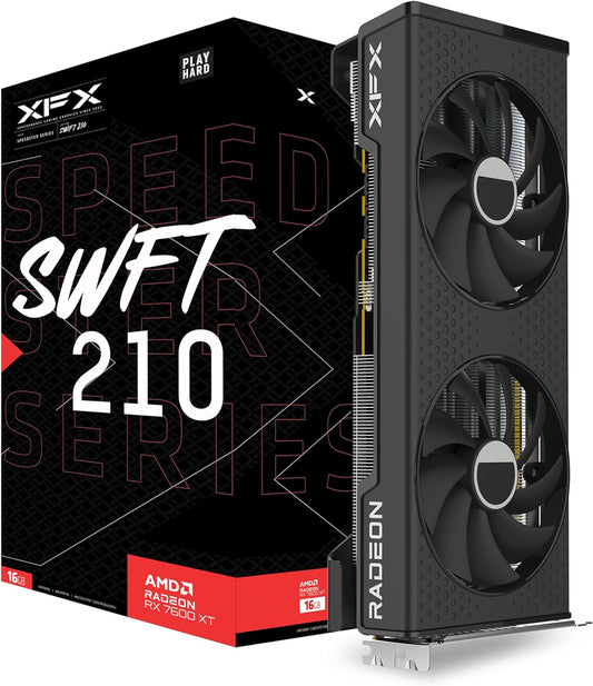 Tarjeta De Video Xfx (Rx-76Tswftfp)Speedster Swft 210 Radeon Rx7600Xt, 16Gb Gddr6, 2359Mhz,3*Dp,Hd