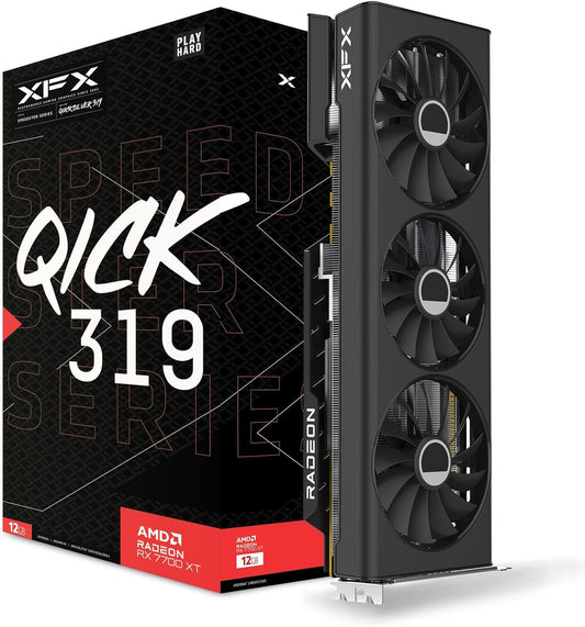 Tarjeta De Video Xfx (Rx-77Tqickb9)Speedster Qick 319 Radeon Rx7700Xt, 12Gb Gddr6, 2276Mhz, 3*Dp, H