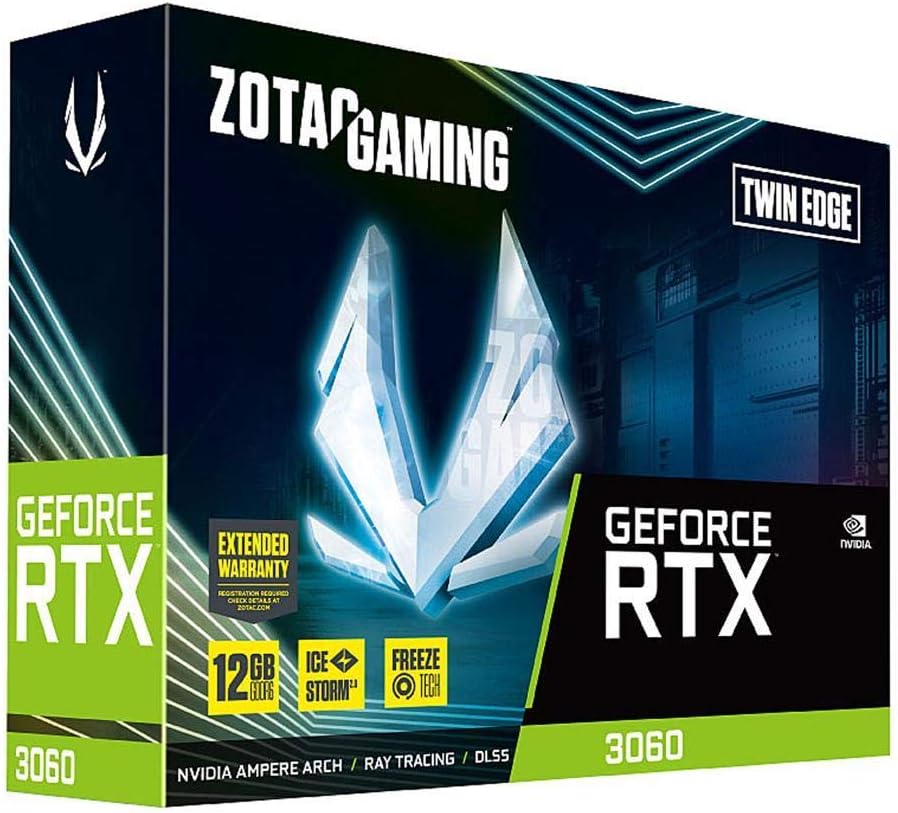 Tarjeta De Video Zotac (Zt-A30600E-10M) Rtx 3060 Twin Edge 12Gb Gddr6 192 Bit Dp*3 Hdmi