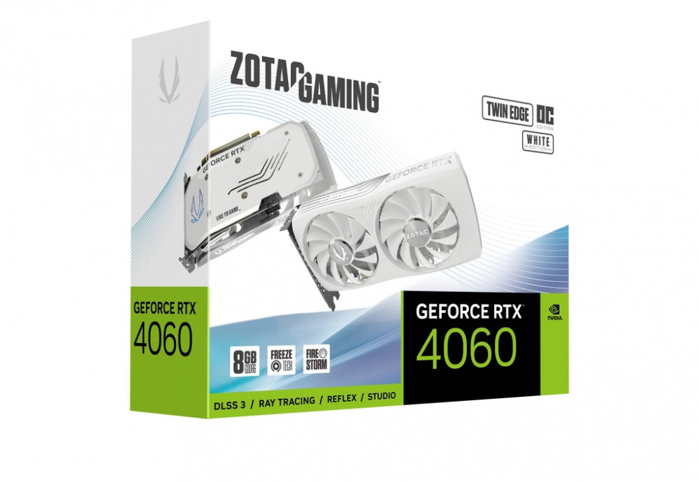 Tarjeta De Video Zotac (Zt-D40600Q-10M) Rtx 4060 Twin Edge Oc White 8Gb Gddr6,128 Bit,Dp*3,Hdmi