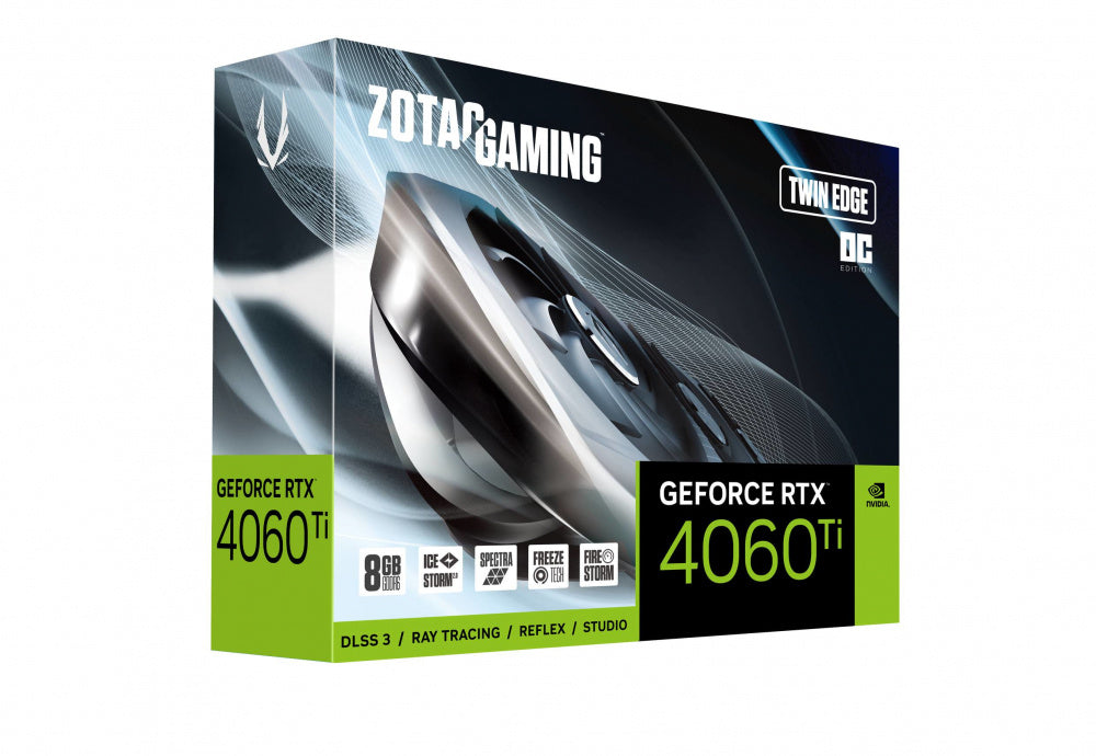 Tarjeta De Video Zotac (Zt-D40610H-10M) Rtx4060 Ti Oc 8Gb,Twin Edge,Pci-E 4.0,Hdmi,3*Dp 1.4A,2*Fan