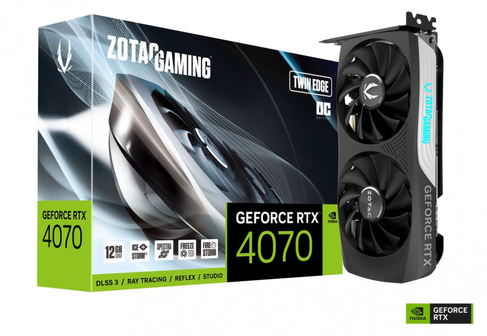 Tarjeta De Video Zotac (Zt-D40700H-10M) Rtx 4070 Twin Edge Oc 12Gb Gddr6X, 192Bit, 2490/21000, Hdcp