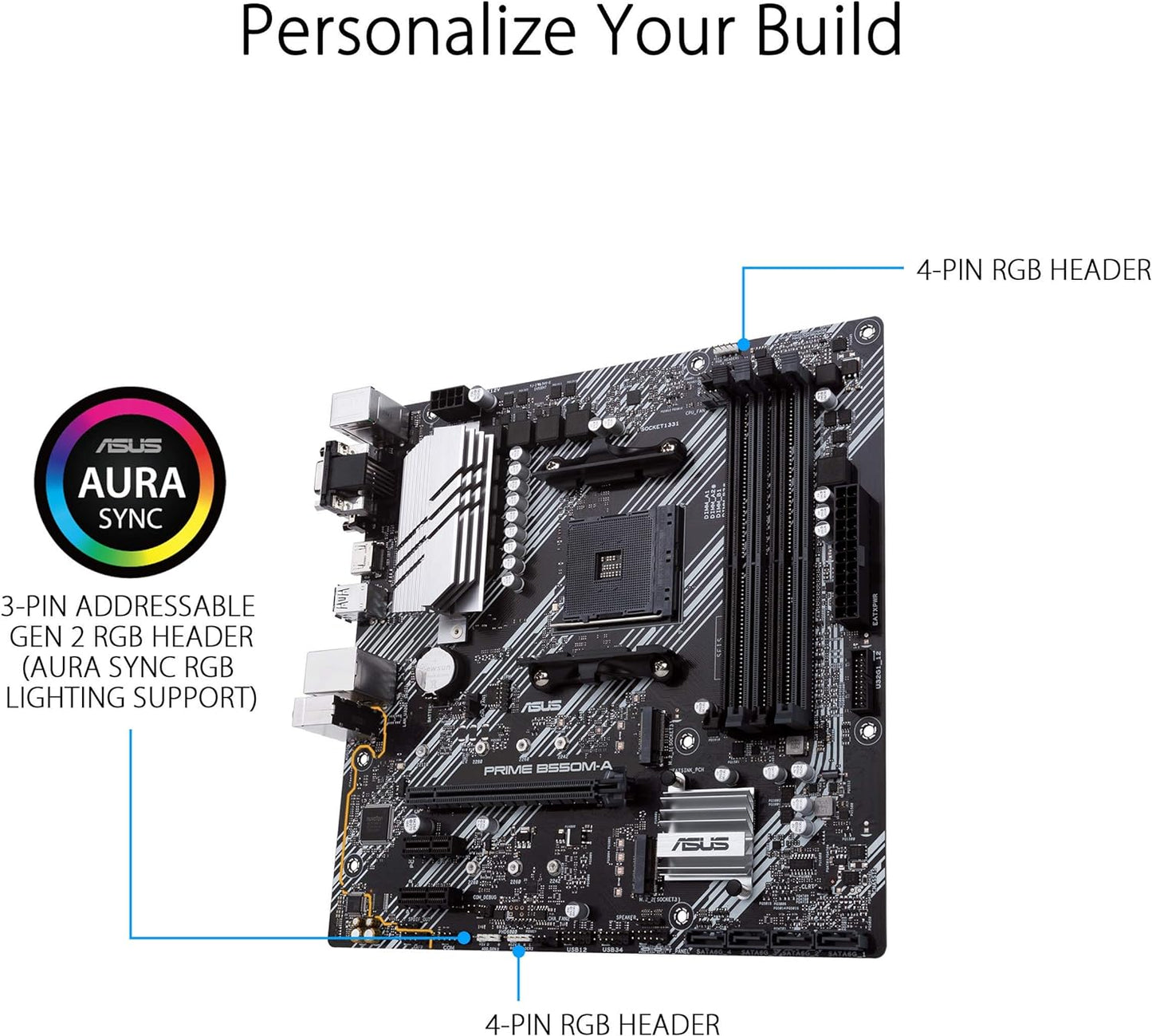 Motherboard Asus (Prime B550M-A Wifi Ii) Socket Am4,4*Ddr4,Hdmi,Dp,Vga,Pcie-4.0,Wifi6,Micro Atx