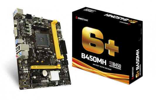 Tarjeta Madre Biostar Micro Atx B450Mh, S-Am4, Amd B450, Hdmi, 32Gb Ddr4 Para Amd