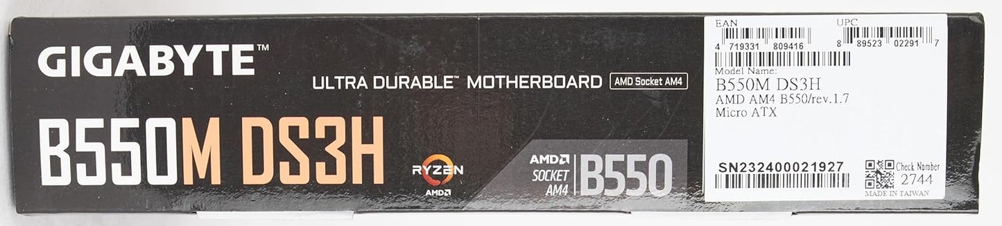 Motherboard Gigabyte (B550M Ds3H) Socket Am4, 4*Ddr4,M.2,Dvi-D,Hdmi,Pcie 4.0,Ps2,Micro Atx
