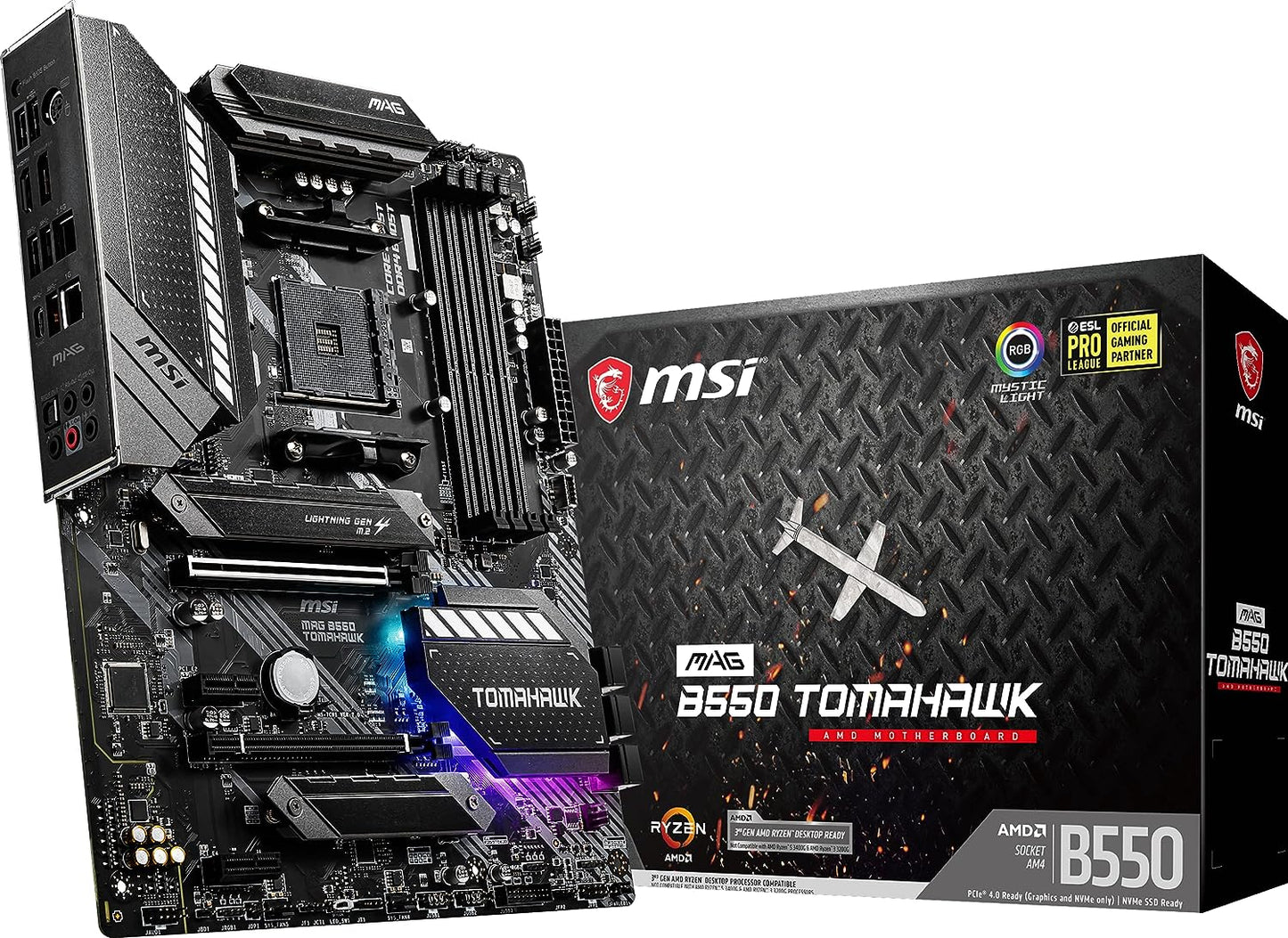 Motherboard Msi (Mag B550 Tomahawk) Socket Am4,4*Ddr4 4866,Hdmi,Dp,Pci-E 4.0,Crossfire,Atx