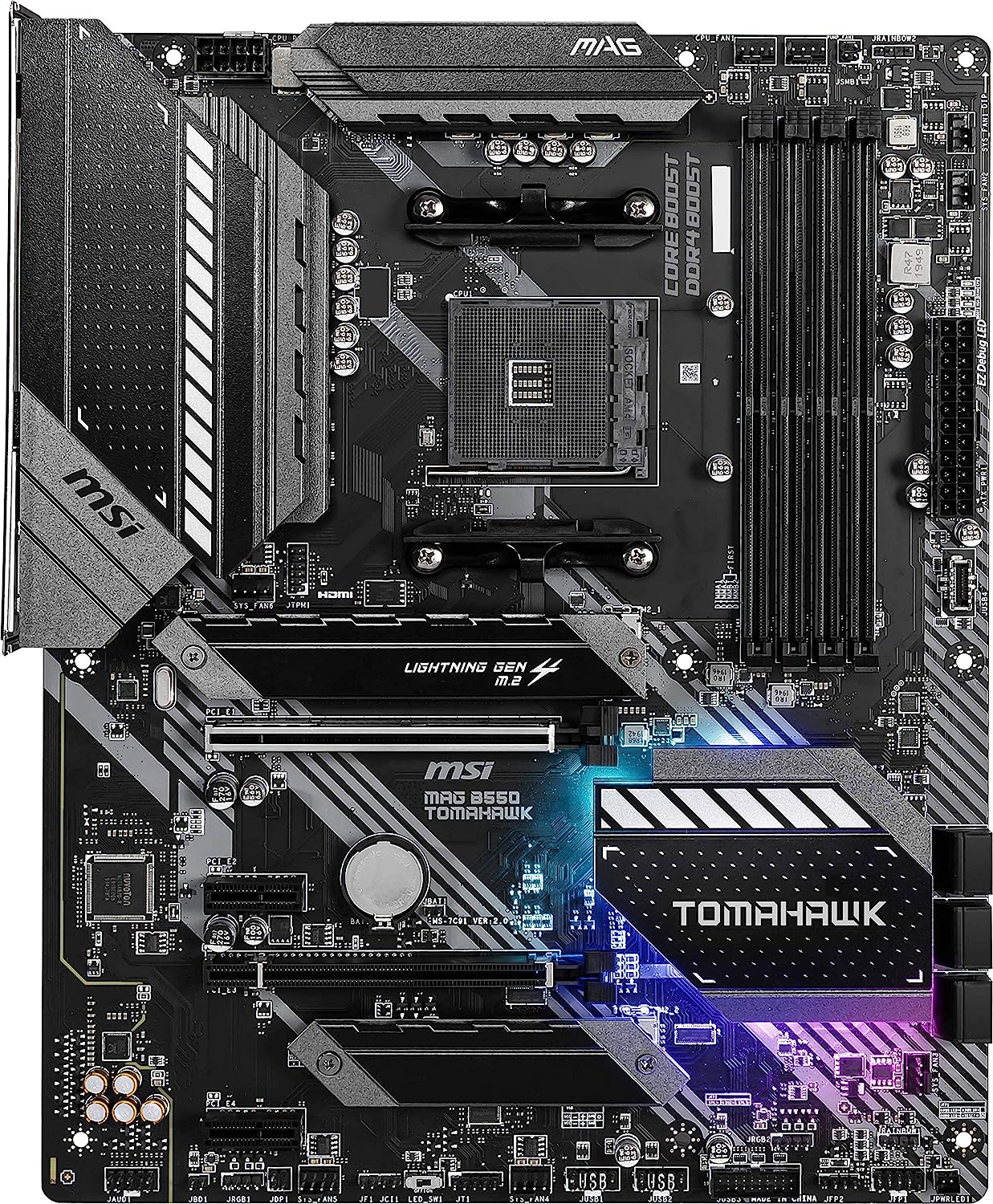 Motherboard Msi (Mag B550 Tomahawk) Socket Am4,4*Ddr4 4866,Hdmi,Dp,Pci-E 4.0,Crossfire,Atx