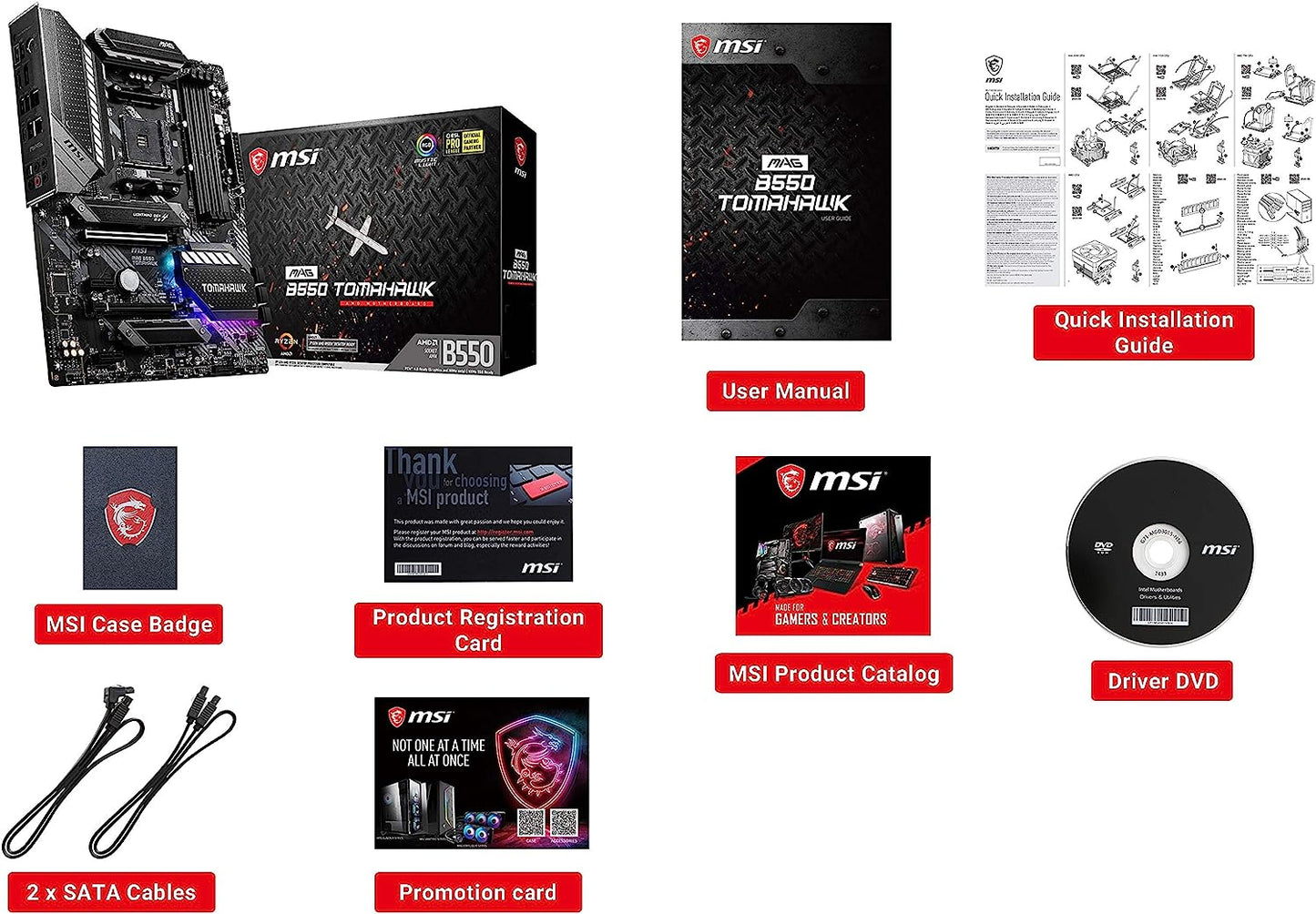 Motherboard Msi (Mag B550 Tomahawk) Socket Am4,4*Ddr4 4866,Hdmi,Dp,Pci-E 4.0,Crossfire,Atx