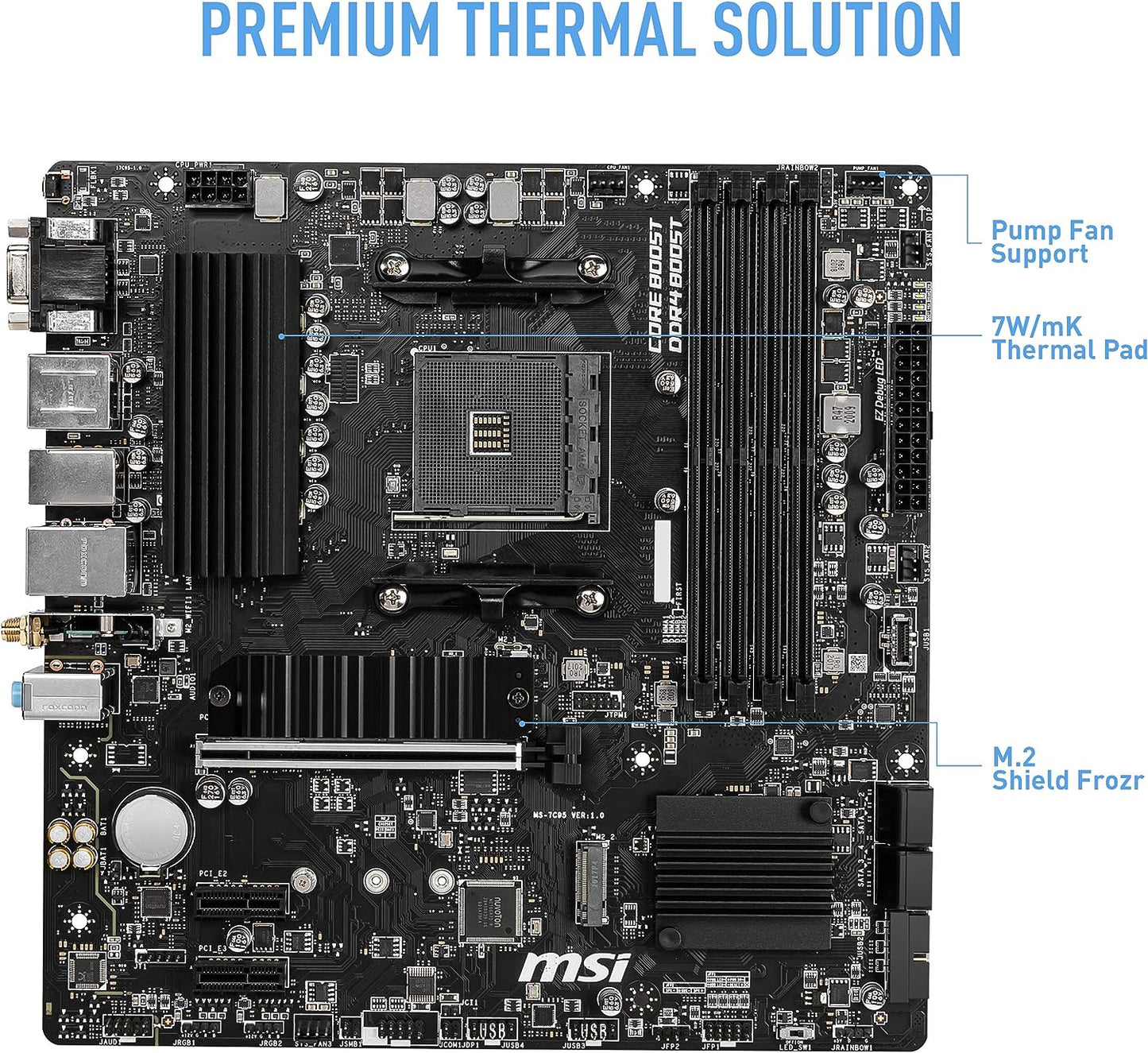 Motherboard Msi (B550M Pro-Vdh Wifi) Socketam4,4*Ddr4 4400,Hdmi,Dp, Vga, Pci-E 4.0, Micro Atx