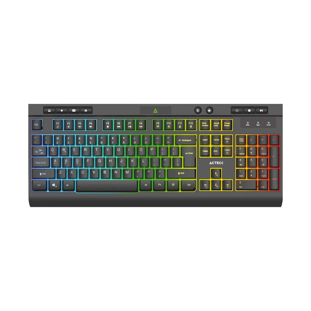 Teclado Alambrico Acteck (Ac-936743) Aurean Pro Ta477G Membrana 105 Teclas Negro