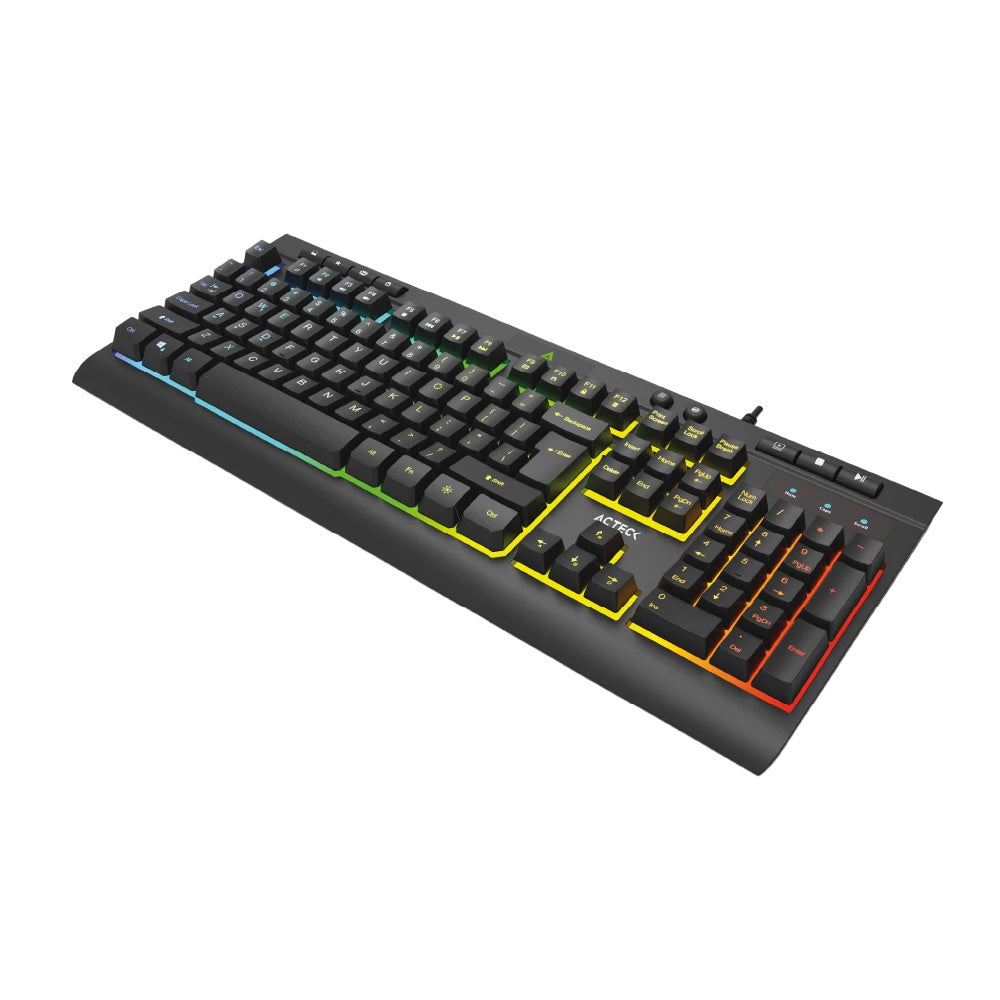 Teclado Alambrico Acteck (Ac-936743) Aurean Pro Ta477G Membrana 105 Teclas Negro