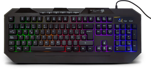 Teclado Alambrico Necnon (Nbgkhy01Bm) Gamingmultimediausb110 Teclasbloq Desplluz Lednegro