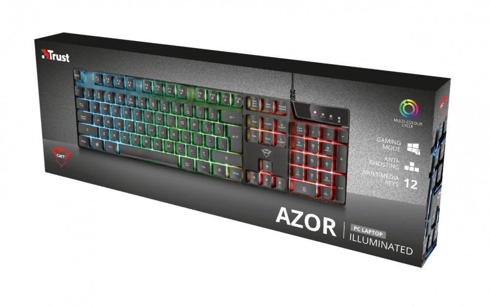 Teclado Trust Gxt (23823) 835 Azor Illuminated Gaming Keyboard Espa¥Ol