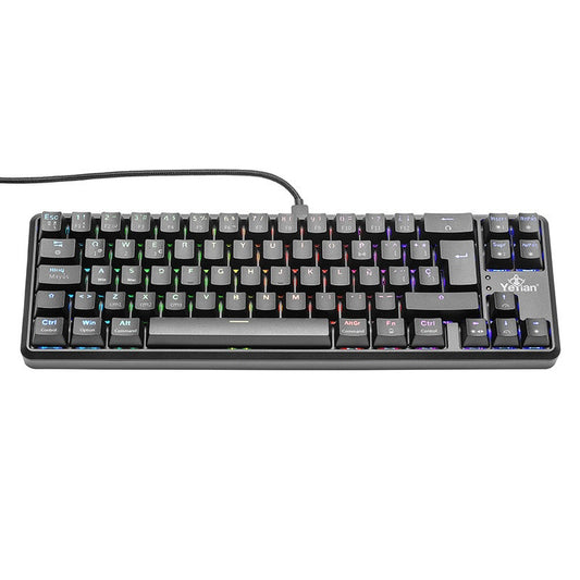 Teclado Gamer Yeyian Ytm-28210B Akil S3500 Mecanic Switch Azul Rgb/Bt