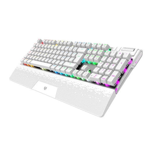 Teclado Mecanico Balam Rush (Br-936798) Dominate Expert Gk979 Switch Red 105 Teclas Rgb Blanco