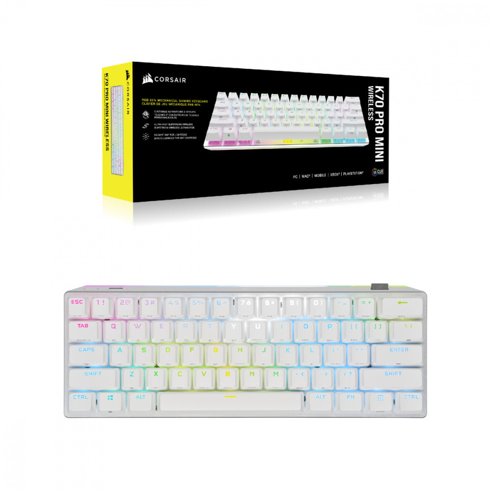 Teclado Mecanico Corsair (Ch-9189110-Na) K70 Pro Mini Wireless Rgb60%Switch Cherry Mx Redblanco