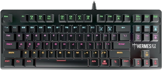 Teclado Mecanico Gamdias (Gd-Hermes E2 7 Color) Led 7 Colores,87 Teclas,Blue Switch,Negro