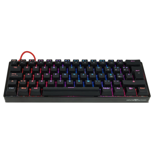 Teclado Mecanico Game Factor 60% Rgb Switch Red Usb Tipo C Kbg560-Rd
