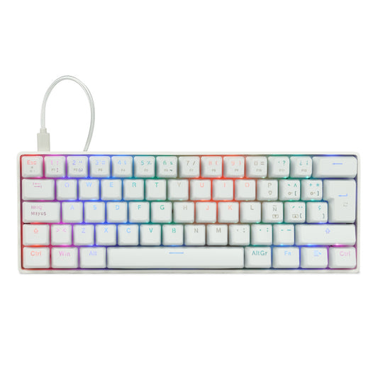 Teclado Mecanico Game Factor 60% Rgb Switch Red Usb Tipo C Kbg560-Wh