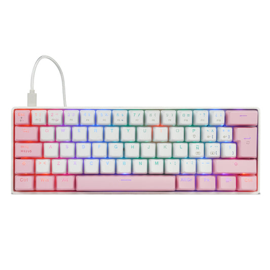 Teclado Mecanico Game Factor 60% Rgb Switch Red Usb Tipo C Kbg560-Wh