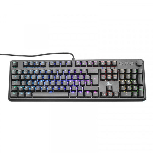 Teclado Mecanico Yeyian (Ytm28207R) Switch Rojo,Usb Alambrico,Espa¥Ol,Rgb,Proteccion Ip42,Negro
