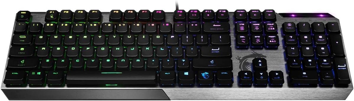 Teclado Msi (Vigor Gk50 Low Profile Us) Usb, Rgb,Keys Rollover, Mecanico
