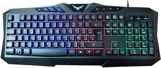 Teclado Mul. Naceb, (Na-0912)Gaming Retroiluminadousb 2.0. Negro