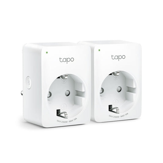 Tp-Link Smart Plug Tapo P100, Wifi, 1 Conector, 2990W, 10A, Blanco, 2 Piezas