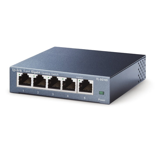 Switch Tp-Link Gigabit Ethernet Tl-Sg105, 5 Puertos 10/100/1000Mbps, 10 Gbit/S, 2.000 Entradas - No Administrable