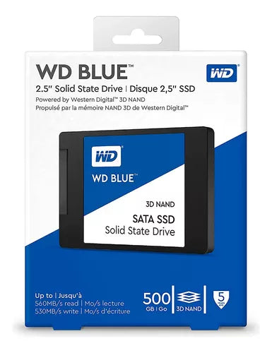 Unidad Ssd 2.5" Wd 500Gb (Wds500G3B0A) Blue Sa510, 7Mm, Sata3, 3D Nand
