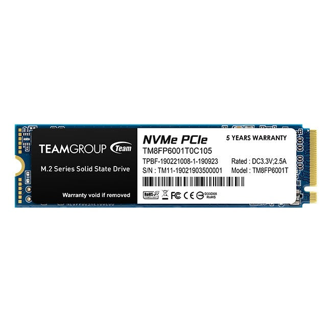 Unidad Ssd M.2 Teamgroup 1Tb (Tm8Fp6001T0C101) Team Mp33 Pci Gen3X4 2280 1800 Mb/S