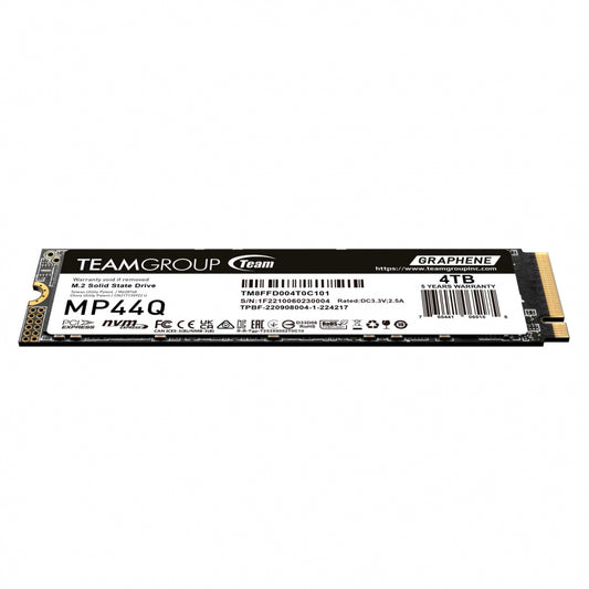 Unidad Ssd M.2 Teamgroup 4Tb Tm8Ffd004T0C101) Team Mp44Q Pci Gen3X4 2280 7.400 Mb/S6200Mb/S