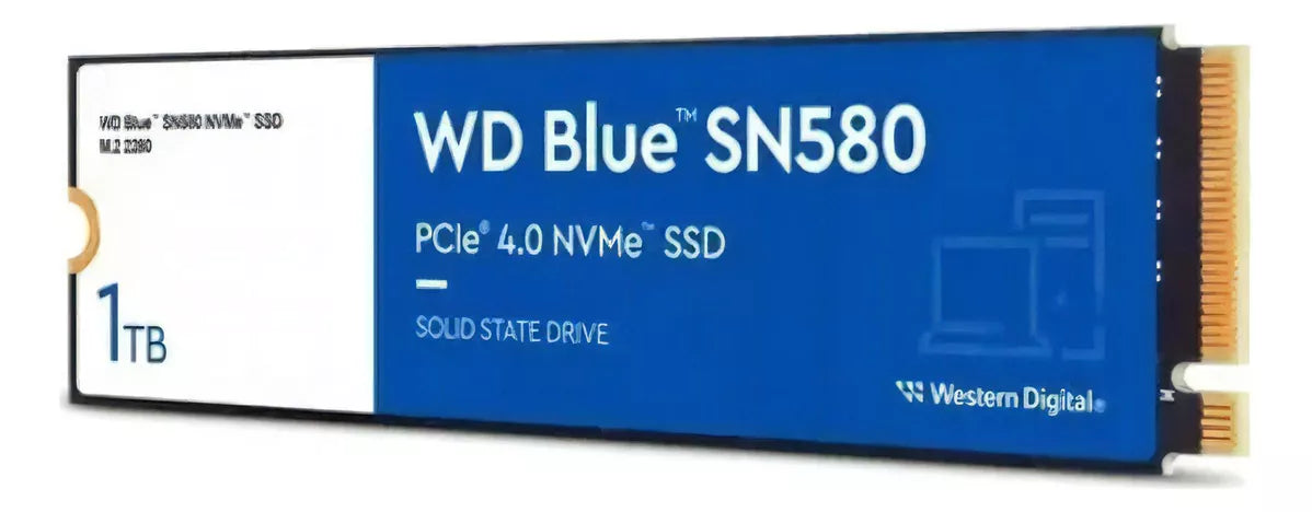 Unidad Ssd M.2 Wd 1Tb (Wds100T3B0E) Blue Sn580, Pcie 4.0, Nvme, 3D Nand, 2280