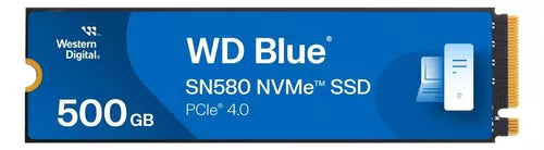 Unidad Ssd M.2 Wd 500Gb (Wds500G3B0E) Blue Sn580,Pcie 4.0, Nvme, 3D Nand, 2280