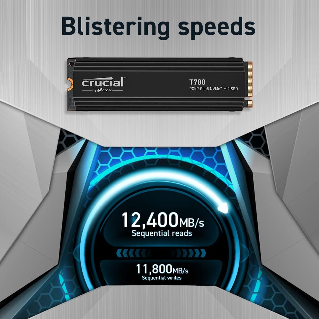 Unidad Ssd M.2 Crucial 1Tb (Ct1000T700Ssd3) T700,Pcie 5.0, Gen5, Nvme