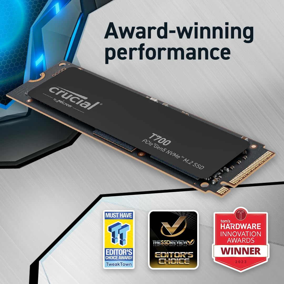Unidad Ssd M.2 Crucial 1Tb (Ct1000T700Ssd3) T700,Pcie 5.0, Gen5, Nvme