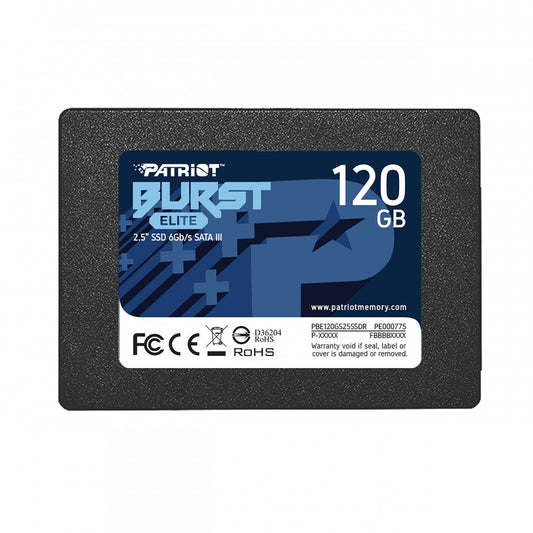Unidad Ssd Patriot 120Gb (Pbe120Gs25Ssdr) Burst Elite 2.5", Sata3, 7Mm, 3D Nand