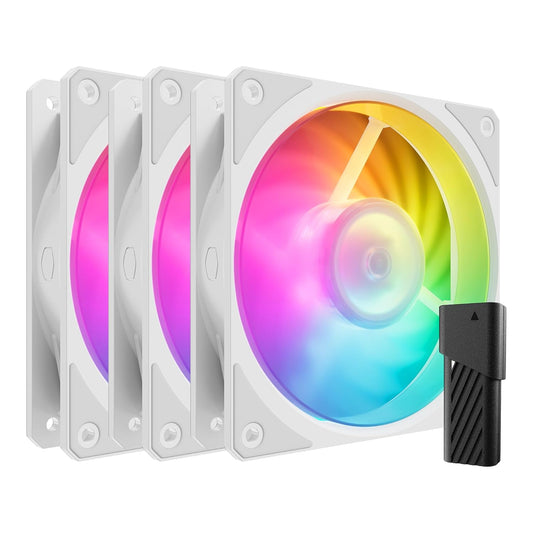 Ventilador Gabinete Cooler Master (Mfz-M2Dw-243P2-R1) Mobius 120P Argb White 3-Pack
